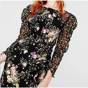 For Love & Lemons Dress Black Floral Size XS • BLOGGER FAVORITE • NEW WITH TAGS